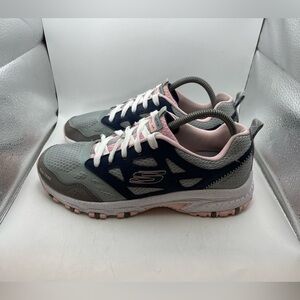 Skechers Run Trail womens gray pink sneakers size 9